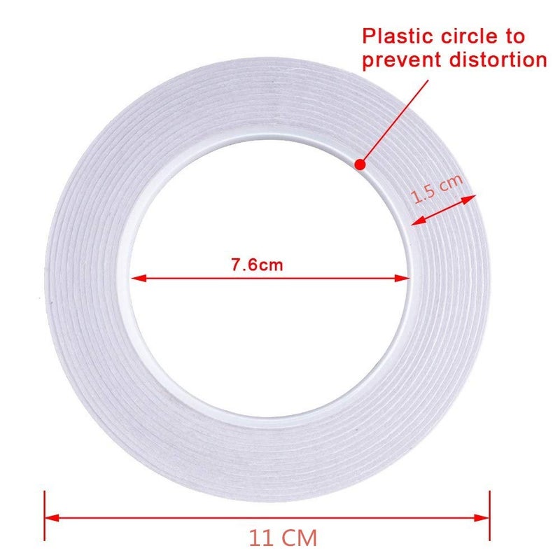Lazydrop Double-Sided Tape for Arts, Crafts, Photography, Scrapbooking, Tear-by-Hand, Paper Backing (6 Rolls) (Width: 6mm/ 9mm/ 12mm/ 15mm) - Image 2
